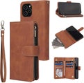brown For Iphone 12 Iphone 12 Pro 6.1 Inch Wallet Case phone Not Included