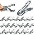 50pcs 1x5.5cm Stainless Steel Greenhouse Clips Windproof Metal Greenhouse Cla