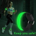 Green-2pcs Rechargeable Led Light Armband Reflective Led Running Armband Adj