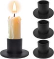 Round Candle Holder Black Set Of 4 candles Not Included Tapered Candle Hold