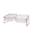 Double Cat Bowl With Raised Support Tilt 15 Non-slip Transparent For Food