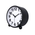 Silent Alarm Clock Large Black Metal 3d Numbers Snooze Function Non Ticking
