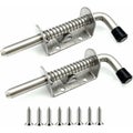 2 Pack Stainless Steel Spring Loaded Latch For Garage Door Shed Yard Chicke