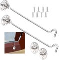 2 Pieces Cabin Hookdoor Latch Hooksilver Stainless Steel Door Hook Lockwith