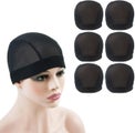 6 Pcs Black Mesh Wig Caps For Making Wig Stretchy Hairnets For Men Women W