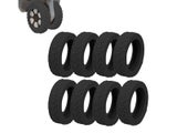 8Pcs Luggage Compartment Wheel Protection Cover Silicone Case Black