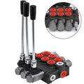 New 3-Spool Hydraulic Directional Control Valve 11GPM SAE Ports Double Acting