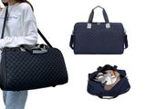 Travel Duffle Bag Carry On Cabin Bag Luggage Bag with Trolley Strap Blue