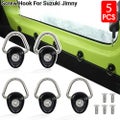 5-PACK Metal Tie-Down Anchors D-Ring Buckle Cargo Net For Suzuki Jimny 2019-2022