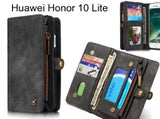 Huawei Honor 10 Lite Case Retro leather case multi cards cash pocket & zip