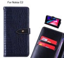 Nokia C2 case croco pattern leather wallet case