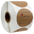 pack Of 500 Kraft Paper Stickers, Labels, Round, Self-adhesive, Homemade With L