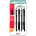 Uni Laknock 1.0mm Medium Retractable Pen, Black, 4's pack