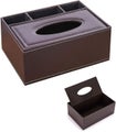 Pu Leather Tissue Box Brown Square Tissue Box For Home Office Kitchen