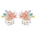 A Pair Of Flower Duckbill Hair Clips Elegant Pearl Floral Accessories For Wome