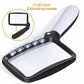 Foldable Reading Magnifier Large 5 Led Magnifier With Light 2-fold Handheld Ma