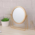 Round Retro Makeup Mirror 360 Adjustable Rotating Table Mirror Metal Frame Dre