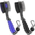 Golf Club Brush And Groove Cleaner With Retractable Zipline Carabiner