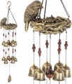 12 Wind Bells Bird Nest Wind Chime Garden Backyard Church Hanging Decor