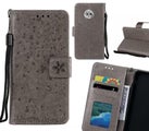 MOTO G6 Case Embossed Wallet Leather Case