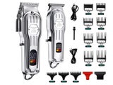 2Pcs Hair Clippers Professional Cordless LCD Display Hair Trimmers Set for Men