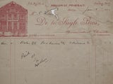 ANTIQUE INVOICE: Ingle Bros. Marton - Broadway Pharmacy 1915 (109yo)