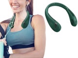 Foldable Wearable Hanging Neck Fan Bladeless Fan with 3 Wind Speeds Green