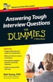 Answering Tough Interview Questions For Dummies - UK by Rob Yeung - Paperback