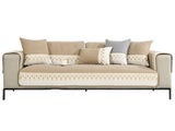 90x210cm Embroidery Sofa Seat Cushion Cover Anti-slip Couch Seat Slipcover Khaki