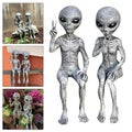 Alien Resin Ornaments Sculpture UFO Outdoor Dwarf Garden Statue Hallowen