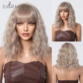 Mixed Brown Blonde Short Curly Wig Synthetic Highlight Wigs with