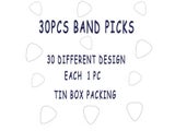 30pcs Metal Rock Band Guitar Pick XMAS Chrimas Gift Guitar Plectrum Set With
