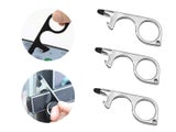 Touch-Free Door Opener Multi Purpose Keychain Bottle Opener Touch Screen -Silver