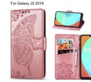 Galaxy J5 2016 case Embossed Butterfly Wallet Leather Case