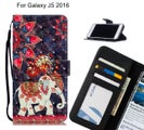 Galaxy J5 2016 Case Leather Wallet Case 3D Pattern Printed