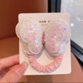 White Kids Hair Sequin Bowknot Hair Ties Elastic Hair Bands
