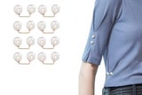 8Pcs Brooches Anti-Reveal Neckline Double Headed Artificial Pearl Curved Pin-ST1