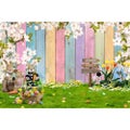 Easter Backdrop Spring Garden Rabbit Decoration Flower Photography Backgr CHK29M