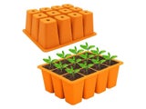 12 Cells Plant Seedling Tray Reusable Silicone Seed Starter Trays Pots Orange