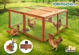 Chicken Coop Rabbit Hutch Hen Poultry House Cage Petscene Foldable Wood