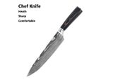Chef Knife 1-10 Pcs Set Kitchen Knives Laser Damascus Pattern Sharp Japanese