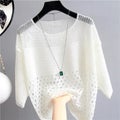 Spring and Summer New Ice Silk Knitted Vest Top Hollow Out Thin Bottoming CHK29M