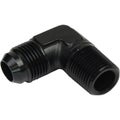 Proflow Male Adaptor -04AN To 1/8in. NPT 90 Degree, Black - PFE822-04BK