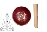 Tibetan Singing Bowl Set Yoga Meditation Sound Healing With Wooden Striker-Red