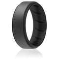 ROQ Silicone Wedding BR Step Ring - Black-Grey by ROQ for Men - 13 mm Ring