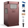 3L Home Portable Steam Sauna Tent w/Remote Control Foldable Chair Foot Massager