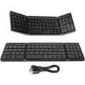 Portable Ultra-Thin Tri-Fold Bluetooth Keyboard with Numeric Keypad-Black