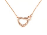 Rose Gold Heart Pendant with Sparkling Zirconia