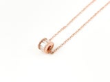 Zirconia-Accentuated Rose Gold Pendant Necklace