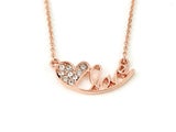Rose Gold Pendant Necklace with Zircon Highlights